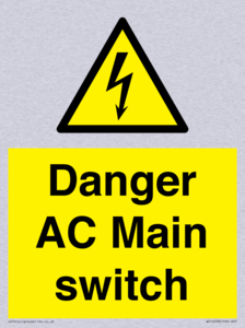 Danger AC Main switch 